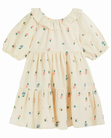 STELLA MCCARTNEY GIRL FARMYARD APPLIQUE DENIM DRESS WITH HOUSE PATCH DETAILS