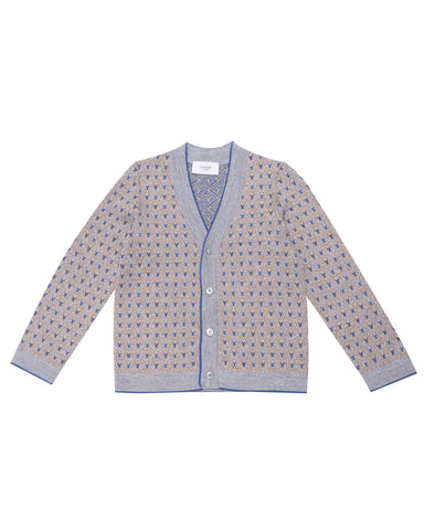 STELLA MCCARTNEY GIRL KNIT FRINGED CARDIGAN WITH POMPOMS