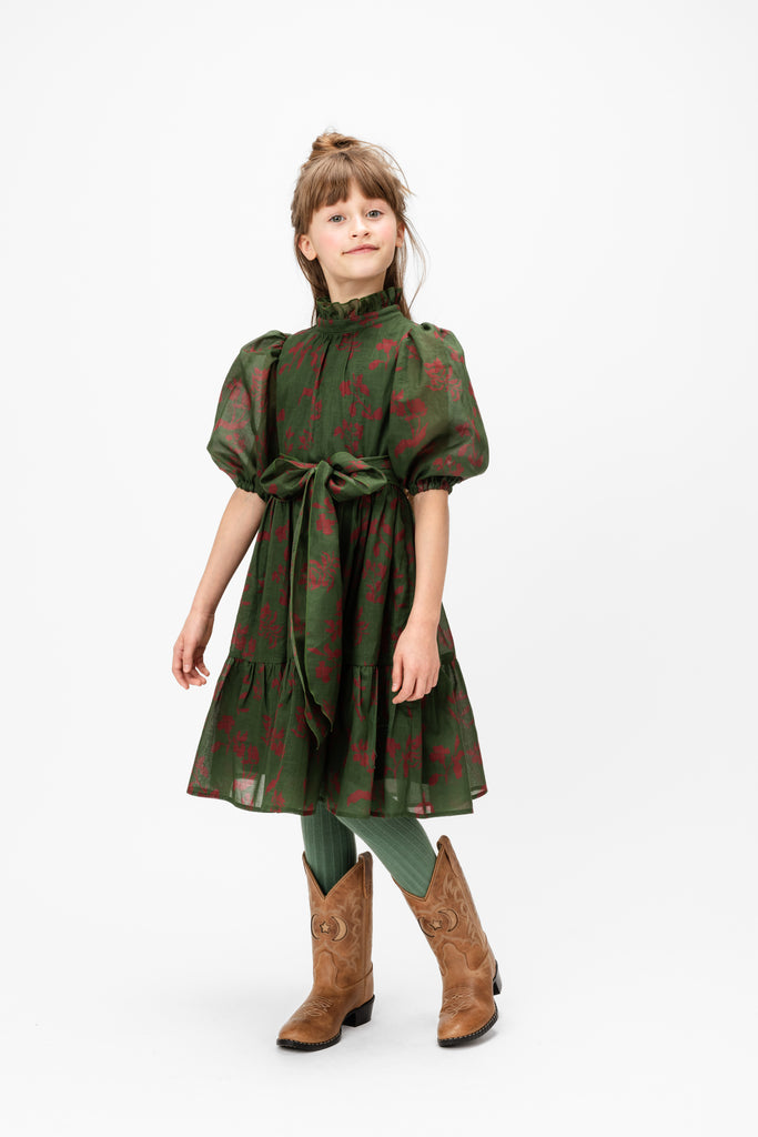 PAADE MODE "WINTER MEADOW" Chiffon Maxi Dale Dress in Green