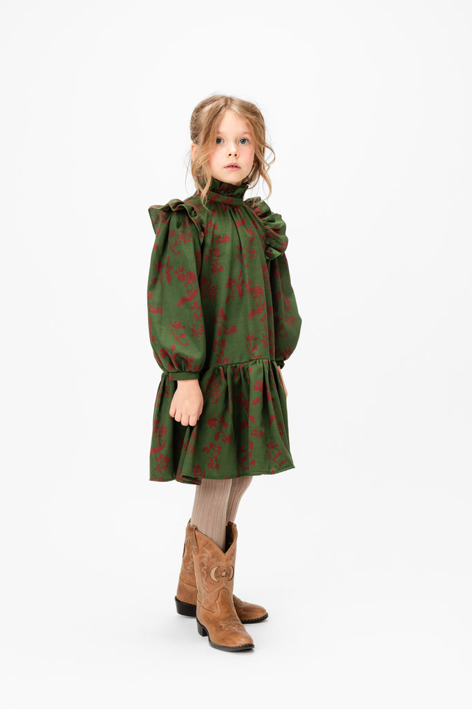 PAADE MODE "WINTER MEADOW" Cotton Green Dale Dress in Geneva