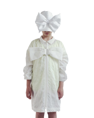 CAROLINE BOSMANS Gloss White Bow Dress